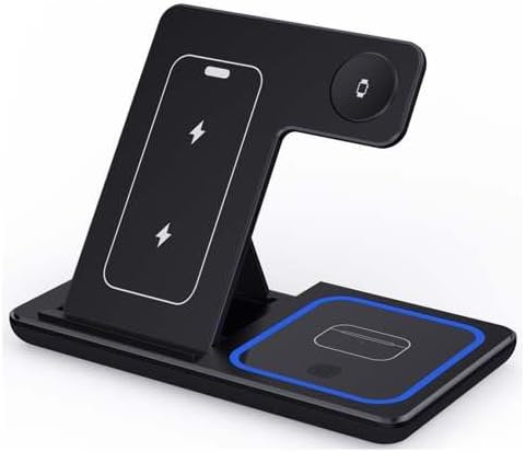 3 In 1 LED Fast Wireless Charger Stand Foldable Charging Station