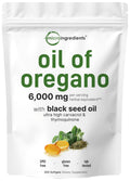 Micro Ingredients Oil of Oregano Softgels 6000mg Per Serving 300 Count | 2 in 1 Formulated with Black Seed Oil 200mg 4X Strength Carvacrol & Thymoquinone | Plant Based Non-GMO & Immune Support